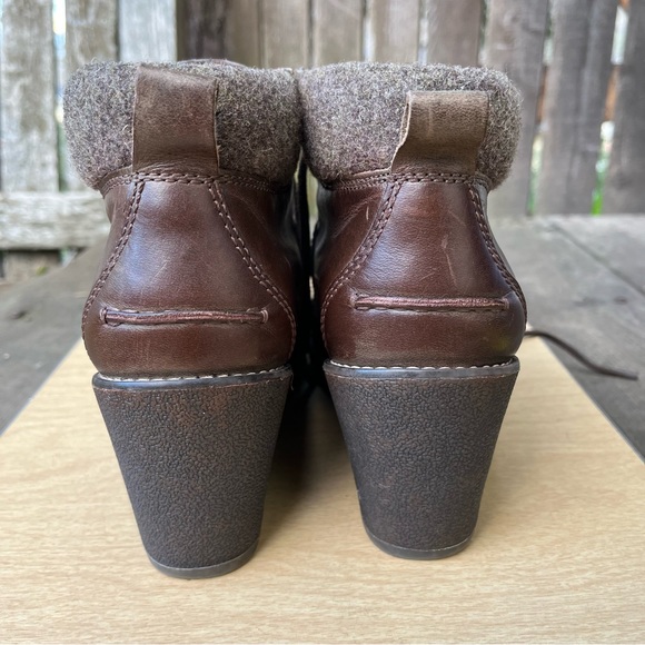 Sperry Top-Sider Wm’s Celeste Bliss Brown Leather Wedge Lace Up Ankle Boots Sz 9 - Picture 6 of 14